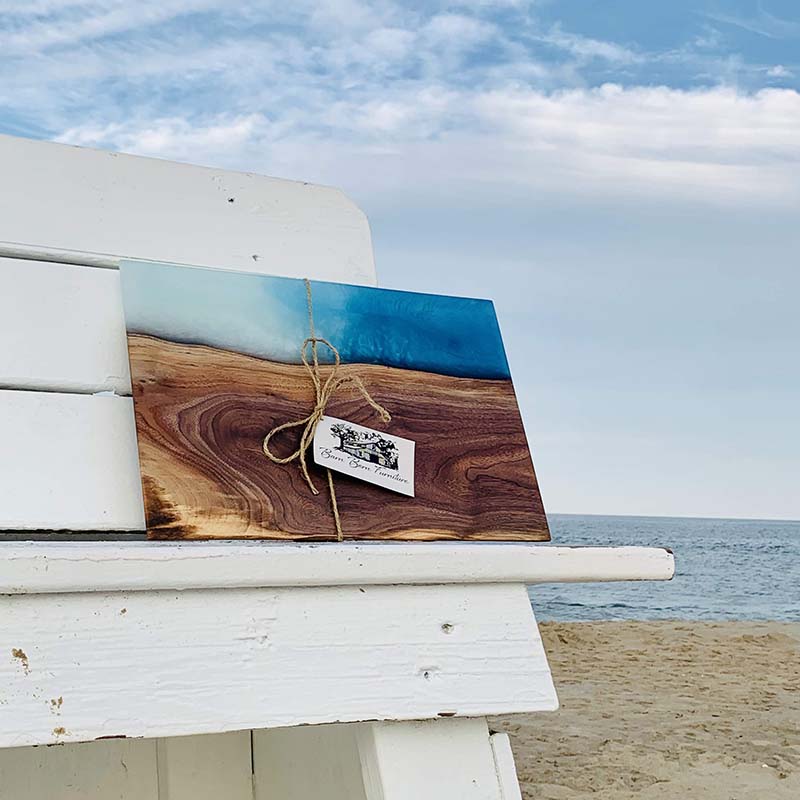 Beach-Themed Epoxy Board