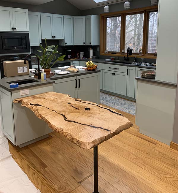 The Curly Maple Peninsula Countertop