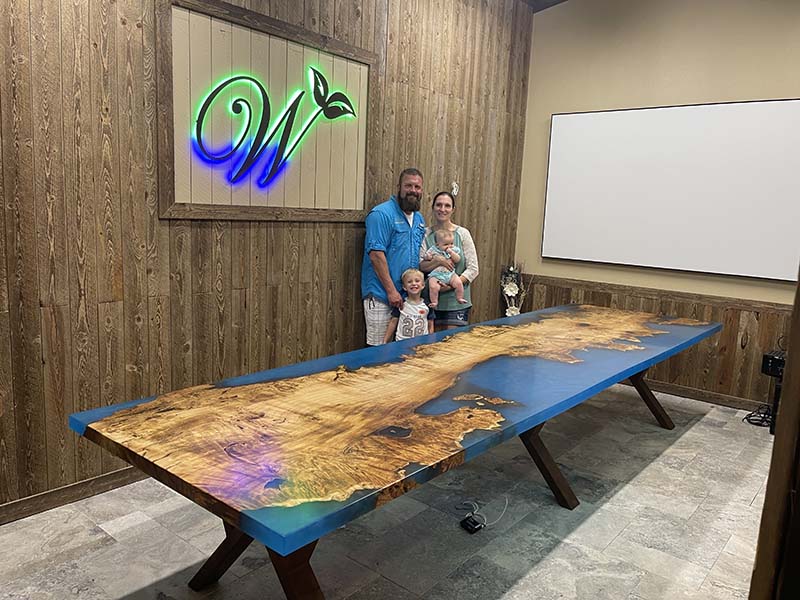 Cottonwood epoxy river conference table