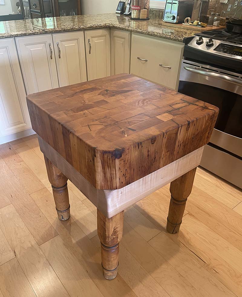 Fully refinished butcher block table