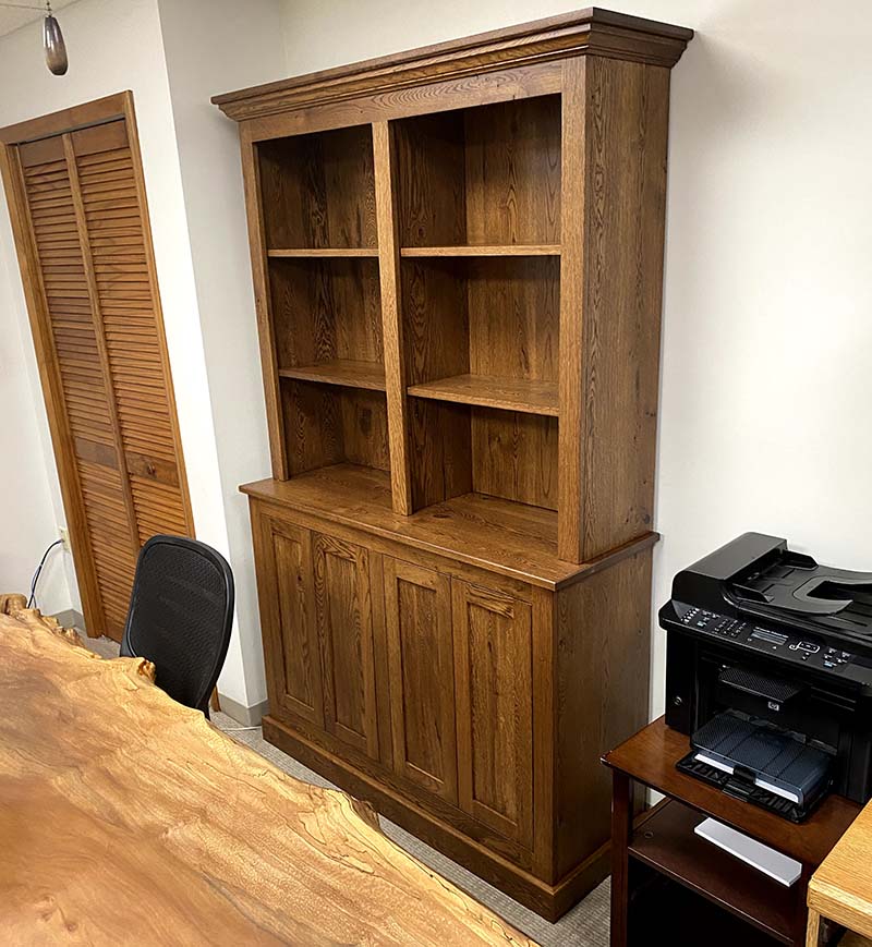 Custom white oak corner cabinet